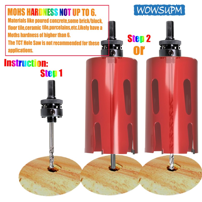 WOWSUPM 4” Deep Carbide Tipped Hole Saw for Thick Wall