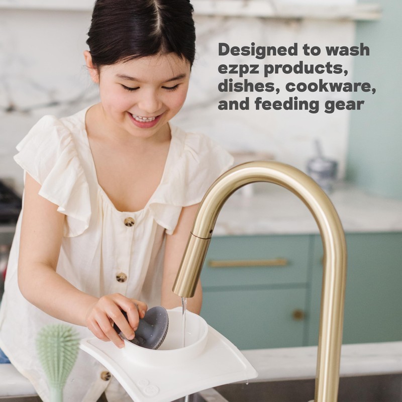 ezpz Mushroom Sponge (Gray) - Odor-Resistant Kitchen Sponge with Soft