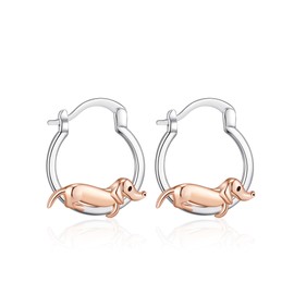 TALYKONG Dachshund Earrings Gifts for Women Dog Earrings Dachshund Jewelry for Women Dog Lovers, Brass, No Gemstone