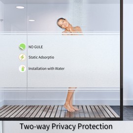 Frosted Glass Window Film with Tools,Reusable Window Privacy Film,Static Clings Window Film Kit for Home Bathroom and Office. (Pure, 17.5Inch×78.7Inch)