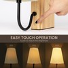 AELS Wooden Bookshelf Lamp with Bulb, Cordless Touch Dimmable Table