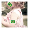 Womaha 30 Temporary Brazil Flag Tattoos Fans Face Tattoo Stickers