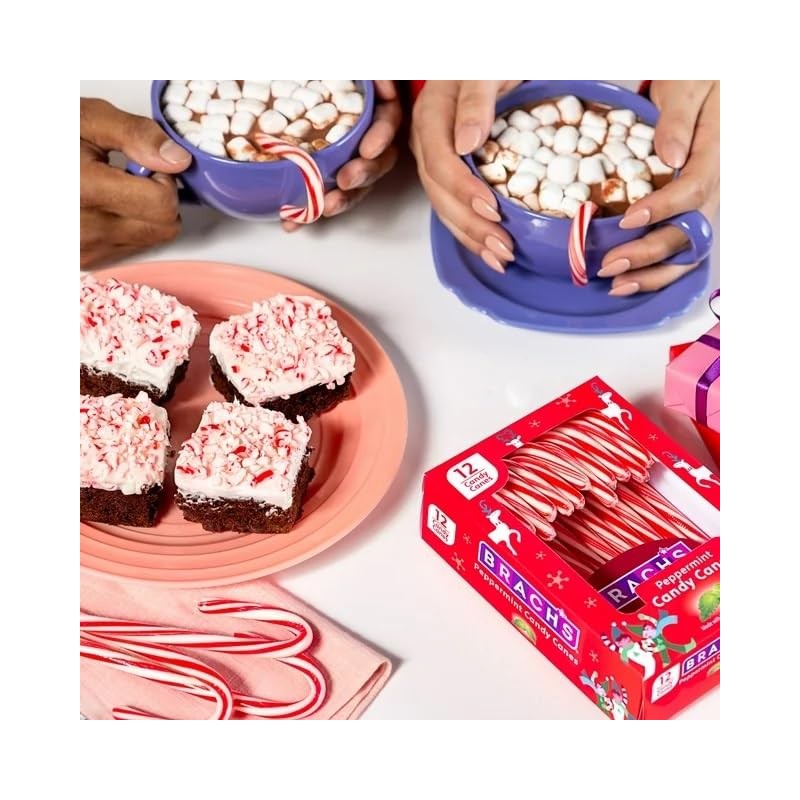 Brachs Peppermint Candy Canes - Individually Wrapped Bulk Christmas Candy