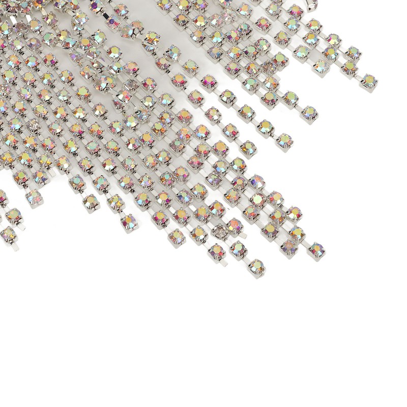 Rhinestone Tassel Shoulder Epaulet Decorative Shoulder Board Badge DIY Exquisite