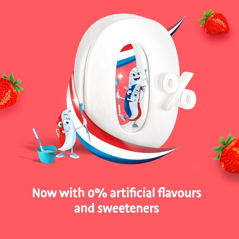 Aquafresh Splash 3-8 Years Strawberry Flavoured Children's Toothpaste, 6 Tubes,