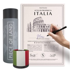 happylandgifts® Genuine Italian Property as a Unique Gift for Bella Italia Fans, Ownership Certificate with Desired Name to Enter Yourself, Italy Gifts, Birthday