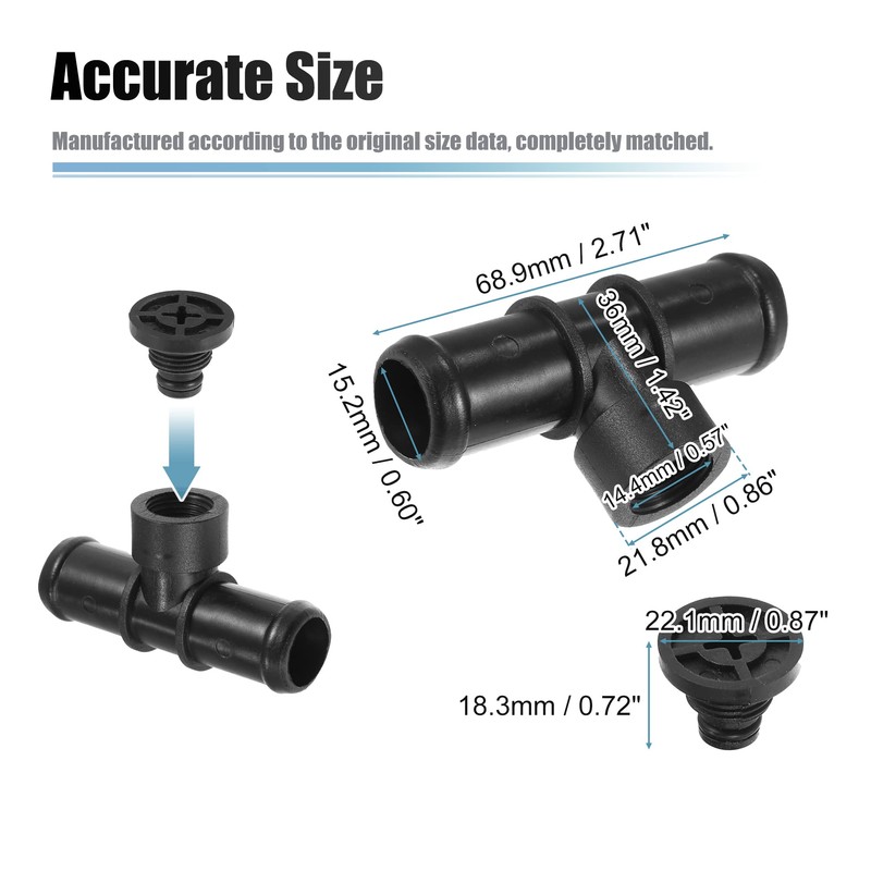 X AUTOHAUX 1 x car heater hose connector, T-piece 92500-AR000