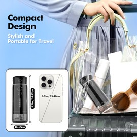 Bezvoi Irrigador de agua inalámbrico para viajes, mini irrigador oral con tanque de agua telescópico, 5 modos, 6 puntas de chorro, IPX7 impermeable, limpiador de dientes de agua portátil eléctrico