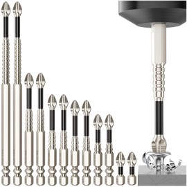 High Magnetic Screwdriver Drill Bit Set - 12Pcs K5 Impact Resistant Non Slip Bit - Magnetic Screwdriver Set - Screwdriver Bit Set - 25 50 65 70 90 150mm (12Pcs)