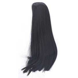 Long Straight Doll Wig, Doll Hair Wig Flexible Cutting Thick for Doll Dress Up (Black)