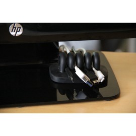 Desktop Cable Organizer, Weighted, No Bad Smell, Bundled with 4 Reusable Cable Ties (Black)