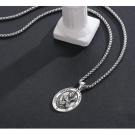 DOTBJ 925 Sterling Silver St Gerard Medal, Catholic Patron of Saint Gerard Majella Pendant Necklace for Women Pregnancy Fertility…