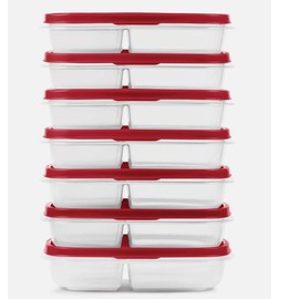 Rubbermaid 14 Piece Easy Find Lids Meal Prep Food Storage Divided Containers Set BPA-free Dishwasher Microwave Freezer Safe