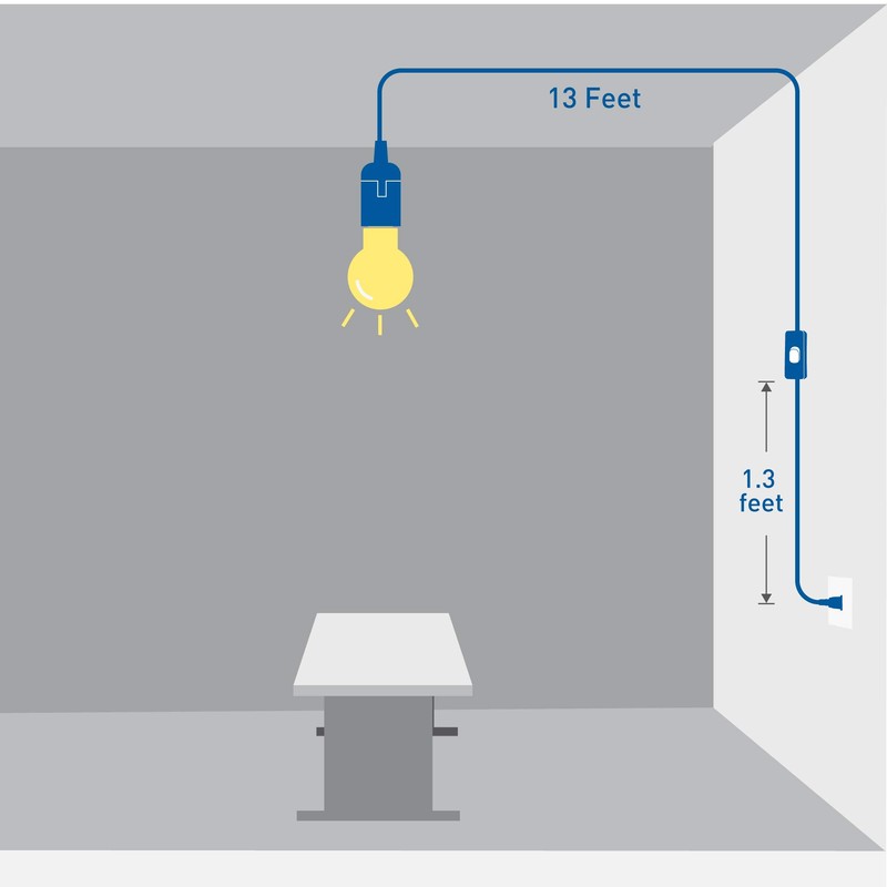 Cable Matters 2-Pack Hanging Light Cord with Switch - 15ft,