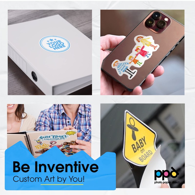 PPD PPD 10xA4 Inkjet PREMIUM Vinyl Aufkleberfolie Bedruckbar, Weiß, Glänzend,