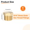 sourcing map 6 Pcs Brass Outer Hex Thread Fittings, G1/4"