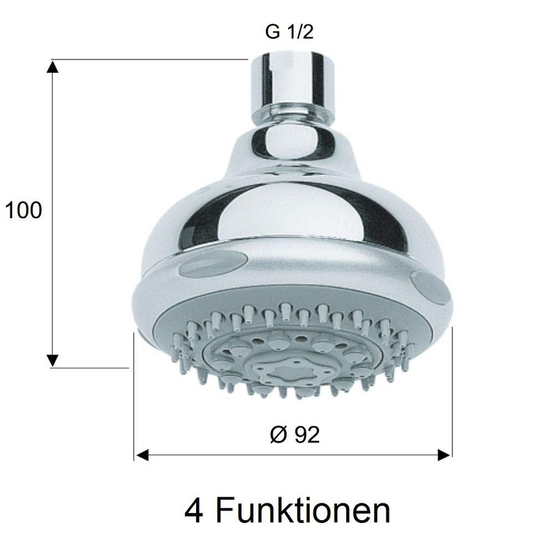Shower Head Set Wall Arm with Shower Head with Anti-Limescale