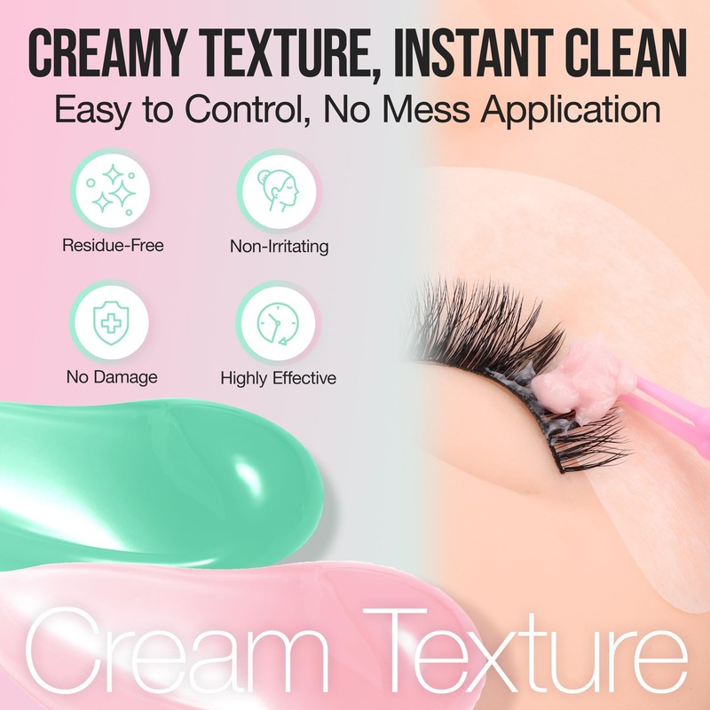 LASHVIEW Eyelash Extension Remover Cream Gentle Rose Formula, Lash Removal