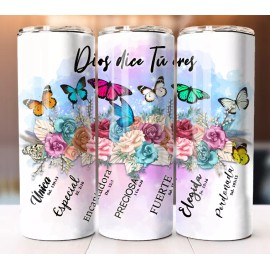 Unbranded Dios dice Tu Eres Tumbler 20 oz Skinny Cup Mug Stainless Steel