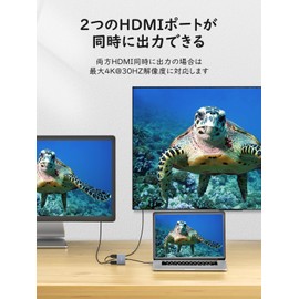 USB C to HDMI Adapter 2-in-1 HDMI Two Screen Output HDMI Splitter Extended Mode Displayport HDMI Converter Type-C Dual HDMI Extension Multi-Display Adapter Typec HDMI Hub Compatible with MacBook