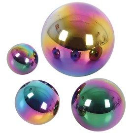 TickiT - 72221 Sensory Reflective Balls - Color Burst - Set Of 4 - Ages 0m+ - Mirrored, Iridescent Spheres For Babies And Toddlers - Calming Sensory Toy