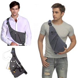 Vohoney Brusttasche Sling Chest Bag Schultertasche Schulterrucksack Umhängetasche Crossbody Bag Daypack Sporttasche Kompatibel Herren Damen (Grau Sling Crossbody Brusttaschen)