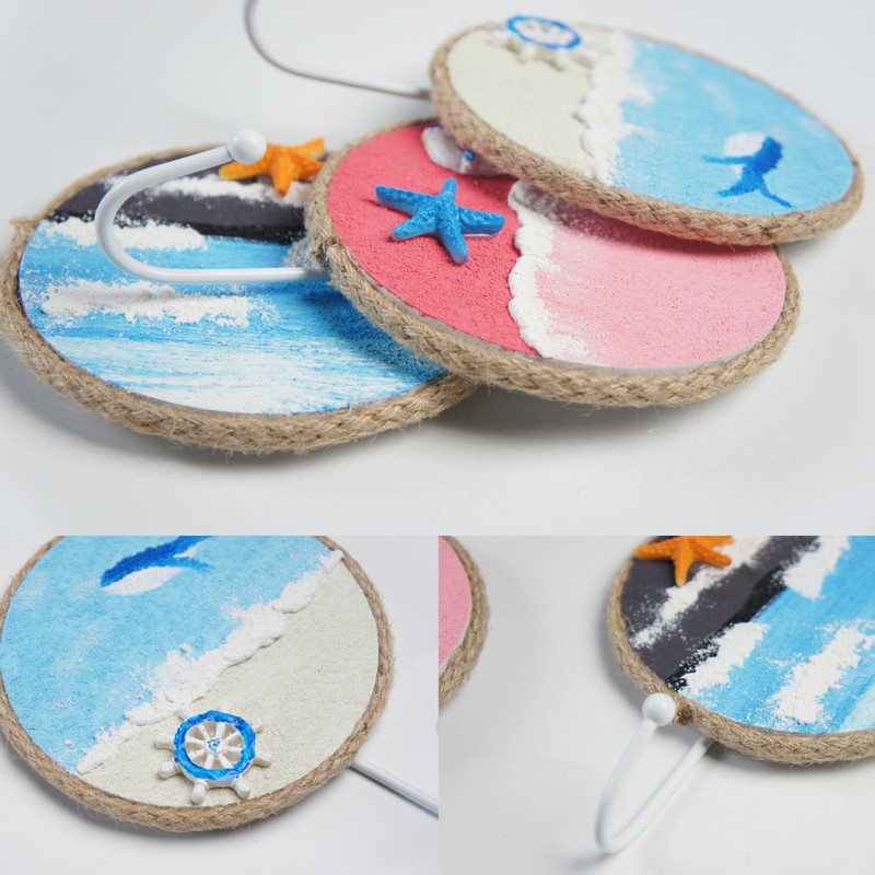 RODDEX 3 Pcs Coastal Decorative Hooks for Hanging Large Nautical