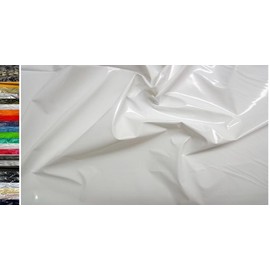 StoffBook E421 Heavy Flex Patent Leather Latex Fabric White