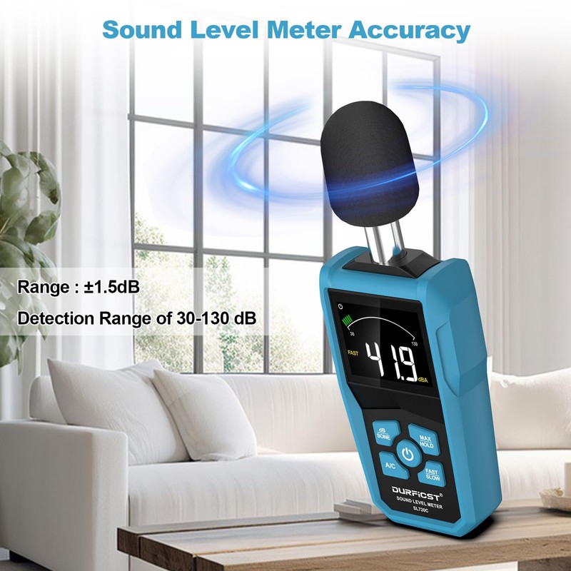 Decibel Meter, DURFICST Sound Level Meter, Portable Level Meter, dB/SONE