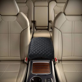 KMMOTORS MDX(2014~2020) Center Console Cover, Armrest Cushion, Vegan Leather, Car Accessories, Car Gadgets (MDX 2014~2020, Black)