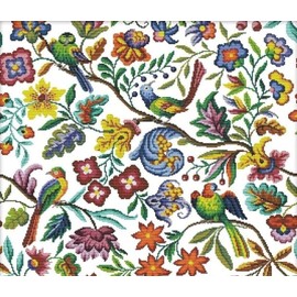 arione Cross Stitch Kits for Adults Beginners Pre Printed Stamped Cross Stitch Kit Embroidery Tapestry Kit Birds Twitter 59 x 55 cm.