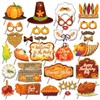Lide Road 30 Pcs Thanksgiving Photo Props Autumn Pumpkin Leaves