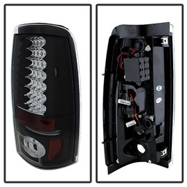 ACANII - For 1999-2002 Chevy Silverado 99-06 GMC Sierra Black LED Tail Lights Brake Lamps Replacement Driver & Passenger