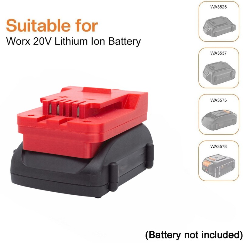 Demkmilri 1X Adapter For Worx 20V Li-ion Battery Convert to