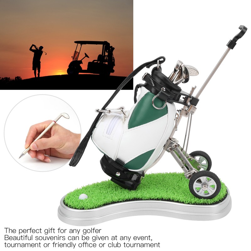Desktop Golf Pen Set 3 Ballpoint Pens and Mini Bag