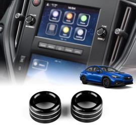 KUNGKIC for 2022 2023 2024 2025 Subaru WRX Audio Volume Tune Knob Button Cover Sport Style Interior Decorated Aluminum Alloy Knob Ring Covers Accessories