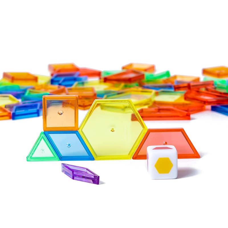 Odoorgames 140 Pcs Translucent Pattern Blocks - Educational Light Table