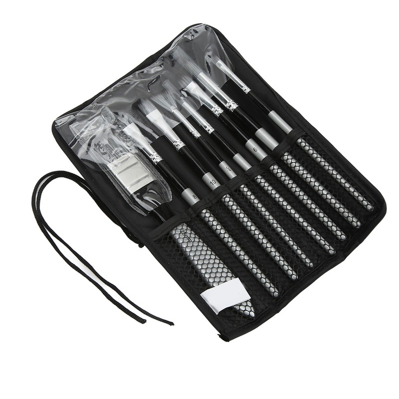 8Pcs Paint Brush Paintbrush Pen Soft Nylon Wool with Storage