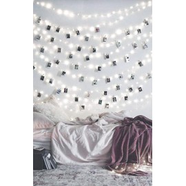 Decute 100 LED 50 Photo Clips String Lights Holder 33FT Starry Fairy Lights for Hanging Pictures Cards Memos USB Powered with Switch Perfect for Bedroom Wedding Dorm Christmas Decor (Cool White)