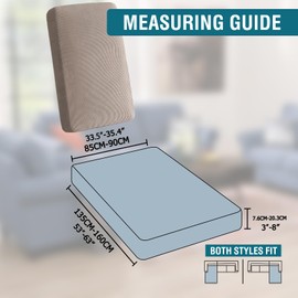 BellaHills Sofa Seat Cushion Covers High Stretch Jacquard Fabric Couch Seat Slipcover Protector for Chaise Sofa with Elastic Bottom (Chaise, Sand)