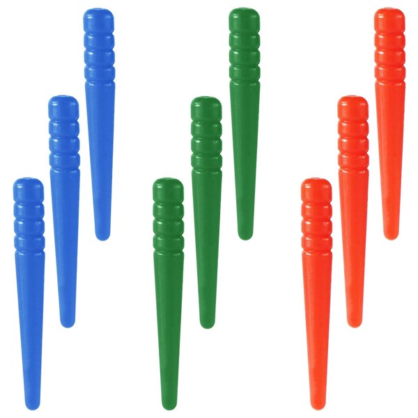 9-Pack Plastic Cribbage Pegs for 1/8-Inch Holes - Red and