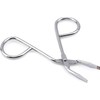Silver Stainless Steel Eyebrow Scissors,Elbow Pliers Clip Scissors,Flat Tip Tweezers