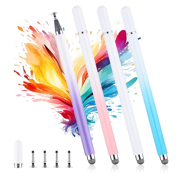 4pcs 2-in-1 Stylus Pens for Touch Screens, Double-Ended Tablet Stylus