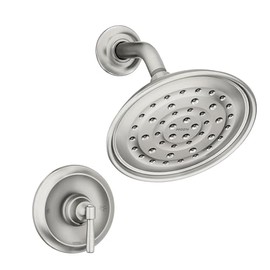 Moen Halle Spot Resist Brushed Nickel Shower Faucet Trim Set featuring Wide Showerhead and Lever Handle with Posi-Temp Valve Included, 82971SRN
