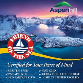 Aspen Hill Labs Ultra Pure Wild Caught Omega DPA Fish Oil - 2900 mg Omega-3-90 SoftGels - High-Potency Omega-3 with DPA, EPA & DHA - Non-GMO, Maximum Strength Burp-Free