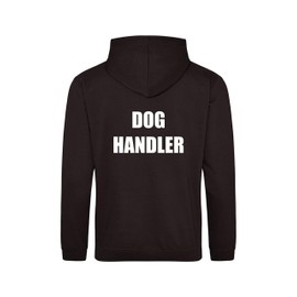 Dog Handler Printed Black Hoodie, Security Officer, Security Guard Bouncer, Doorman, Events, Small