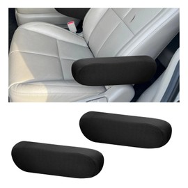 Augeny 2 PCS Car Front Seat Armrest Covers, Soft Elastic Fabric Auto Arm Rest Protector, Breathable Front Seat Armrest Cover Replacement, Universal Vehicle Interior Decor Accessories (Black)