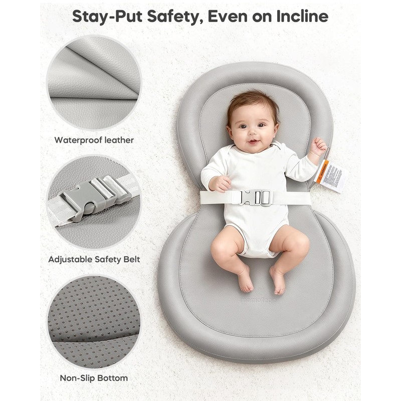 Baby Changing Pad with Waterproof & Wipe-Clean, Non-Slip Foldable PU