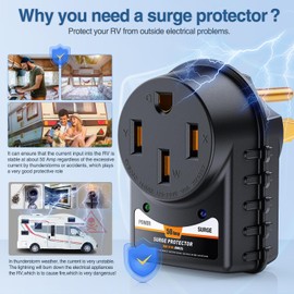Nilight 50 Amp RV Surge Protector Circuit Tester 50 amp 3150 Joules Surge Protector with LED Indicator Light ETL Listed Nema 14-50P 14-50R Power Analyzer for RV Camper Trailer Van, 2 Years Warranty