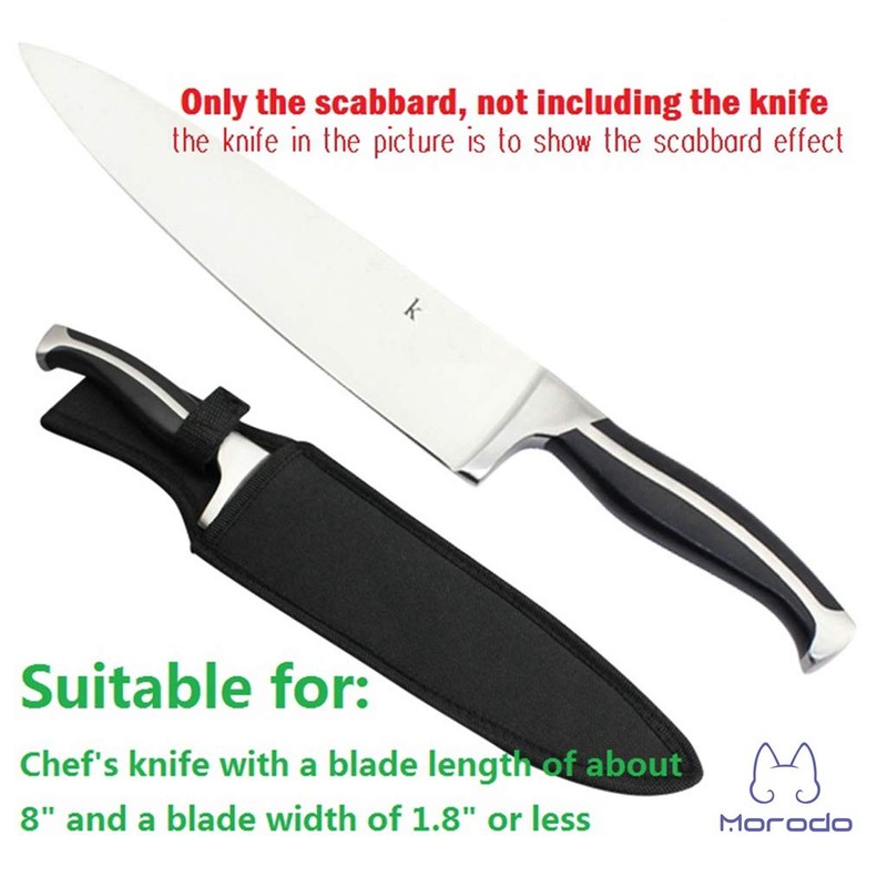 Morodo 8" Chef Knife Scabbard Sheath (Black Nylon)